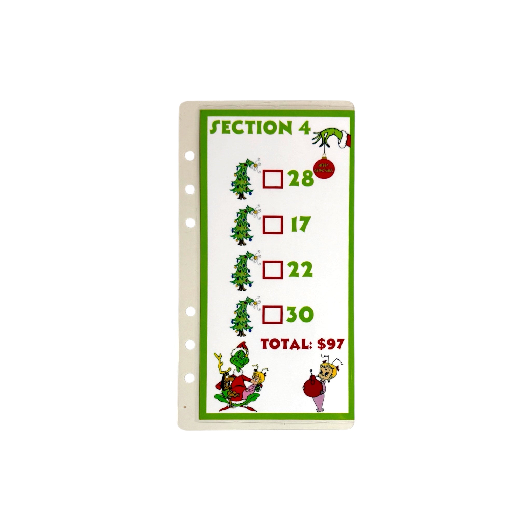 A6 Christmas Savings Challenge