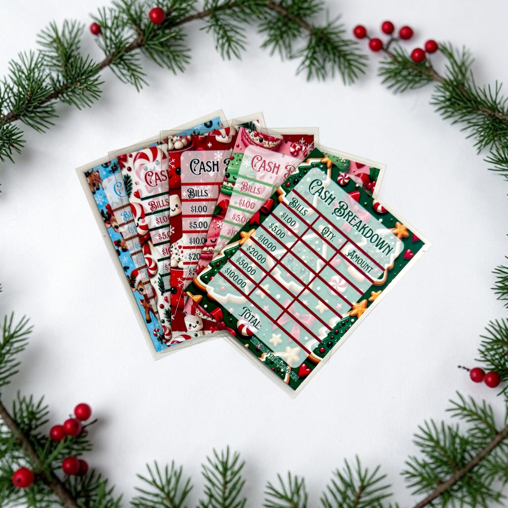 Christmas Bank Teller Slips